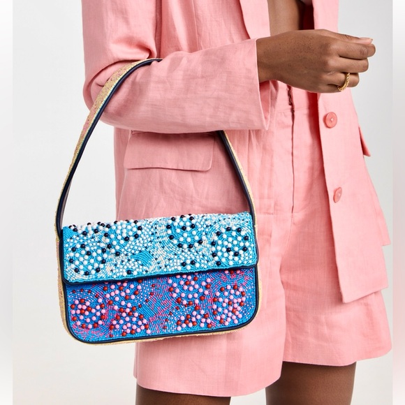 🌺🎉HP🎉🌺 NWOT Staud Tommy Beaded Shoulder Bag Multi Whirlpool 🌟RARE FIND🌟 - Picture 9 of 15